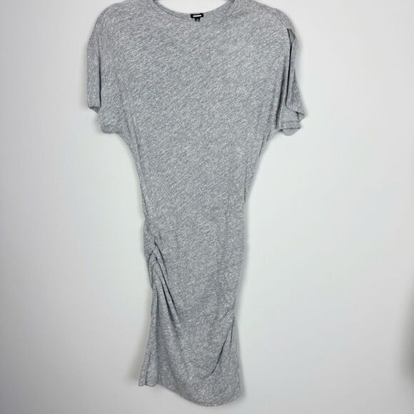 MONROW | REVOLVE Gray Split Sleeve Shirred Mini Dress NEW Women’s Size X-Small - Picture 2 of 10